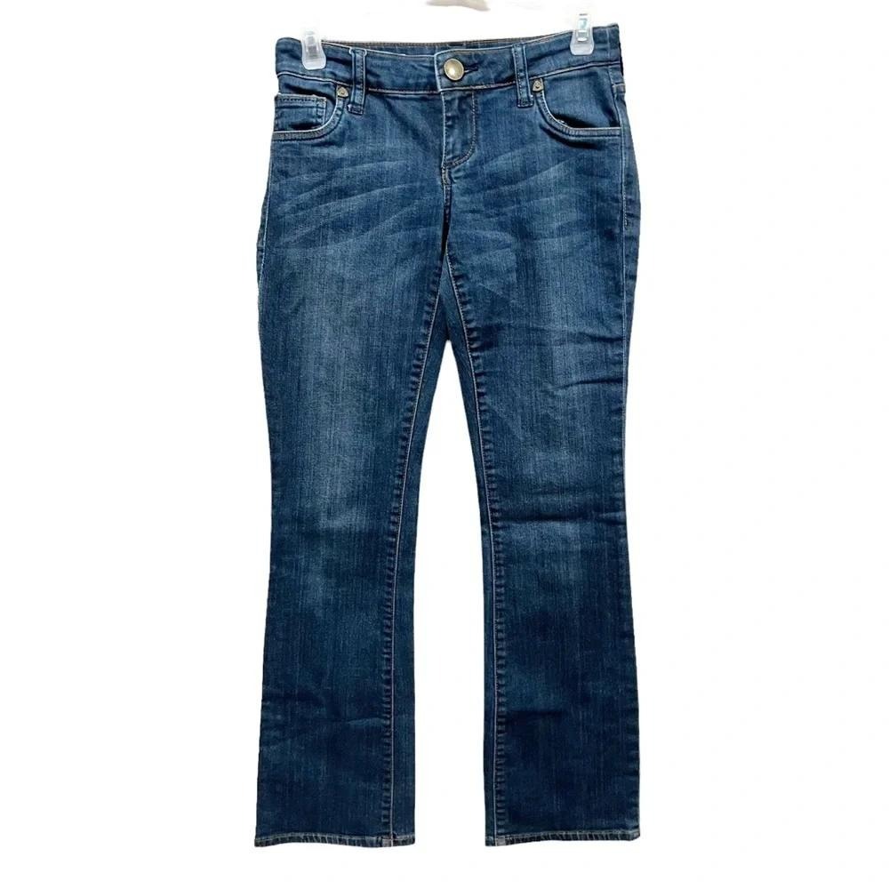 KUT from the Kloth Farrah Baby Bootcut Jeans Blue 0P Womens Low Rise Denim
